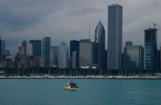 View of Chicago downtown from Adler Planetarium